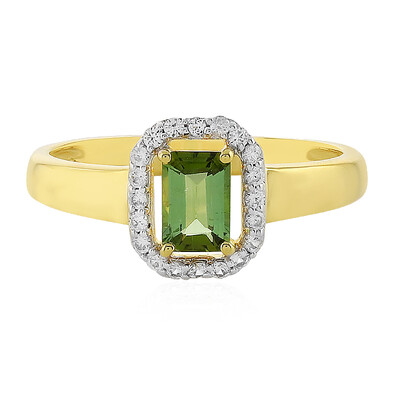 Bague en argent et Tourmaline verte