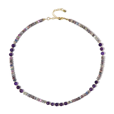 Collier en argent et Saphir mystique  (Riya)