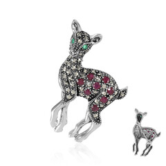 Broche en argent et Rubis