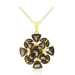 Collier en argent et Quartz fumé
