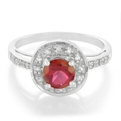 Bague en argent et Topaze Cerise