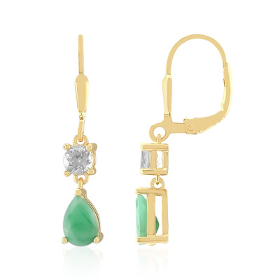 Boucles d'oreilles en argent et Emeraude du Brésil