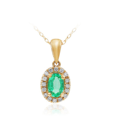 Collier en or et Emeraude de Zambie AAA