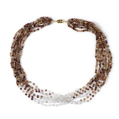 Collier en argent et Zircon cognac (Riya)