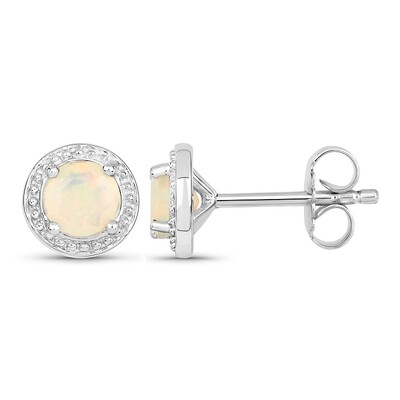 Boucles d'oreilles en argent et Opale Welo
