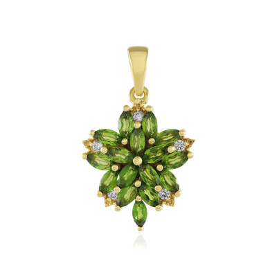 Pendentif en argent et Diopside de Russie