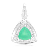 Pendentif en argent et Calcédoine verte