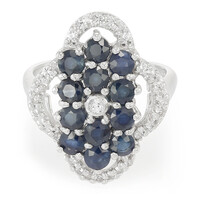 Bague en argent et Saphir bleu