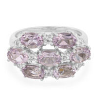 Bague en argent et Améthyste Rose de France