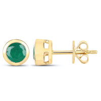Boucles d'oreilles en or et Emeraude de Zambie