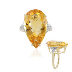 Bague en or et Citrine Madère