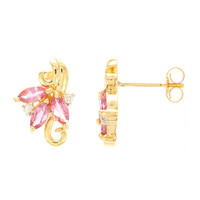 Boucles d'oreilles en or et Saphir Padparadscha non chauffé (AMAYANI)