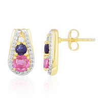 Boucles d'oreilles en argent et Saphir rose de Madagascar