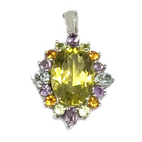 Pendentif en argent et Quartz de l'Ouro Verde