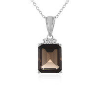 Collier en argent et Quartz fumé