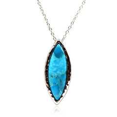 Collier en argent et Turquoise bleue de Mohavie (Faszination Türkis)