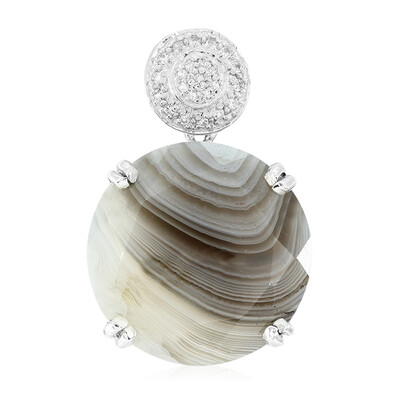 Pendentif en argent et Agate du Botswana