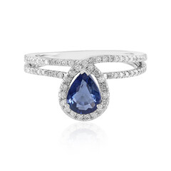 Bague en or et Saphir bleu de Ceylan