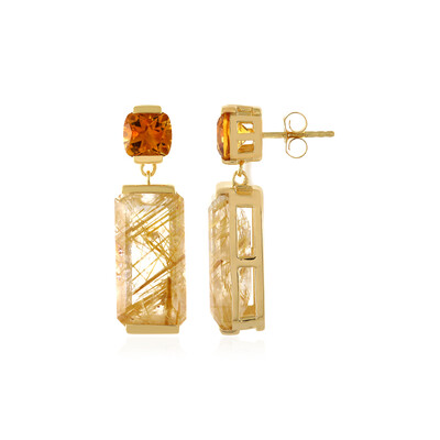 Boucles d'oreilles en argent et Quartz rutile (Cheveux de Vénus)