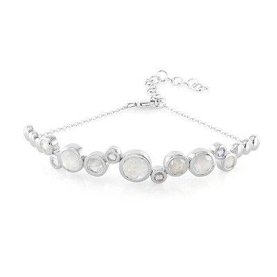 Bracelet en argent et Pierre de Lune arc-en-ciel (KM by Juwelo)