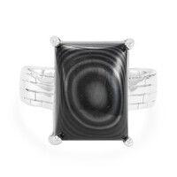 Bague pour homme en argent et Psilomélane