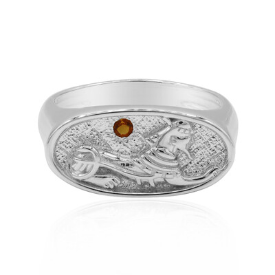 Bague en argent et Citrine mandarine