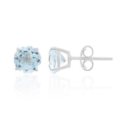 Boucles d'oreilles en argent et Topaze bleu ciel