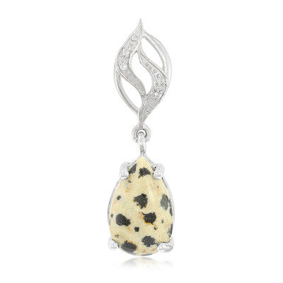 Pendentif en argent et Jaspe Dalmatien