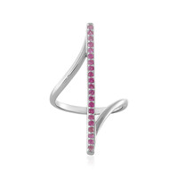 Bague en argent et Saphir parme