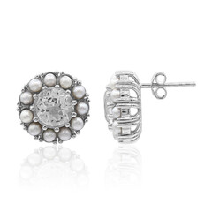 Boucles d'oreilles en argent et Topaze blanche