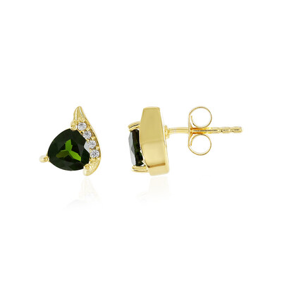 Boucles d'oreilles en argent et Diopside de Russie