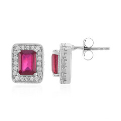 Boucles d'oreilles en argent et Rubis de Madagascar