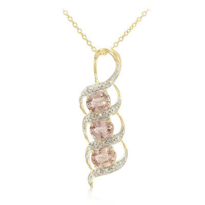 Collier en or et Saphir Padparadscha non chauffé (AMAYANI)