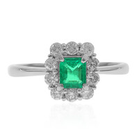 Bague en platine et Emeraude de Zambie AAA (CIRARI)