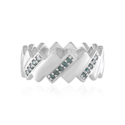 Bague en argent et Diamant bleu I2