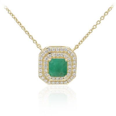 Collier en argent et Emeraude du Brésil