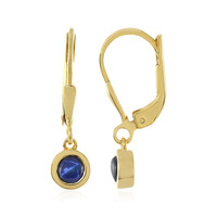 Boucles d'oreilles en argent et Saphir étoilé bleu