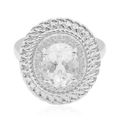 Bague en argent et Topaze blanche