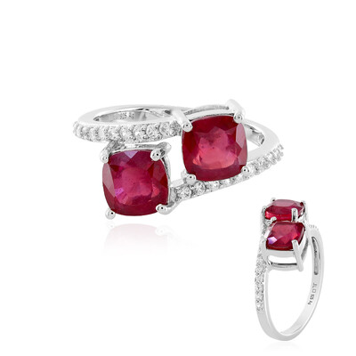 Bague en argent et Rubis de Madagascar