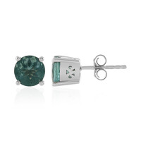 Boucles d'oreilles en argent et Fluorite bleu pétrole de Belgique