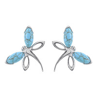 Boucles d'oreilles en argent et Turquoise