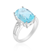Bague en argent et Topaze bleu ciel