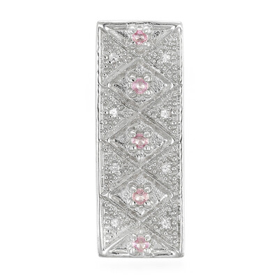 Pendentif en argent et Saphir rose de Ceylan
