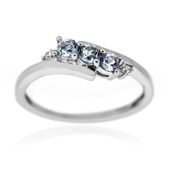 Bague en argent et Topaze bleu ciel