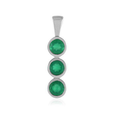 Pendentif en argent et Onyx vert