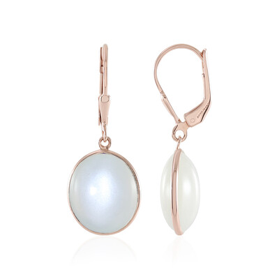 Boucles d'oreilles en argent et Pierre de Lune blanche (KM by Juwelo)