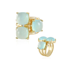 Bague en argent et Calcédoine bleue