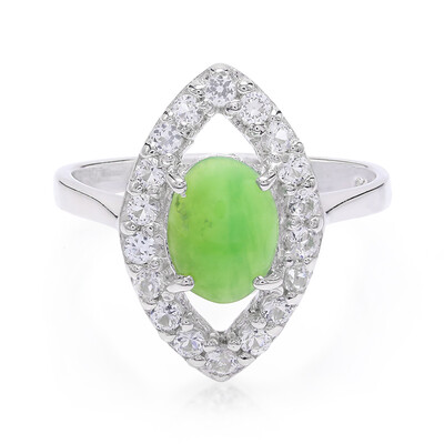 Bague en argent et Chrysoprase impériale