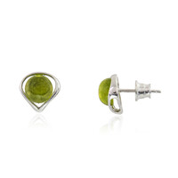 Boucles d'oreilles en argent et Ambre verte de Colombie