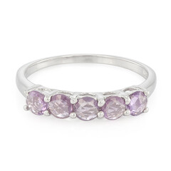 Bague en argent et Saphir pourpre de Ceylan non chauffé